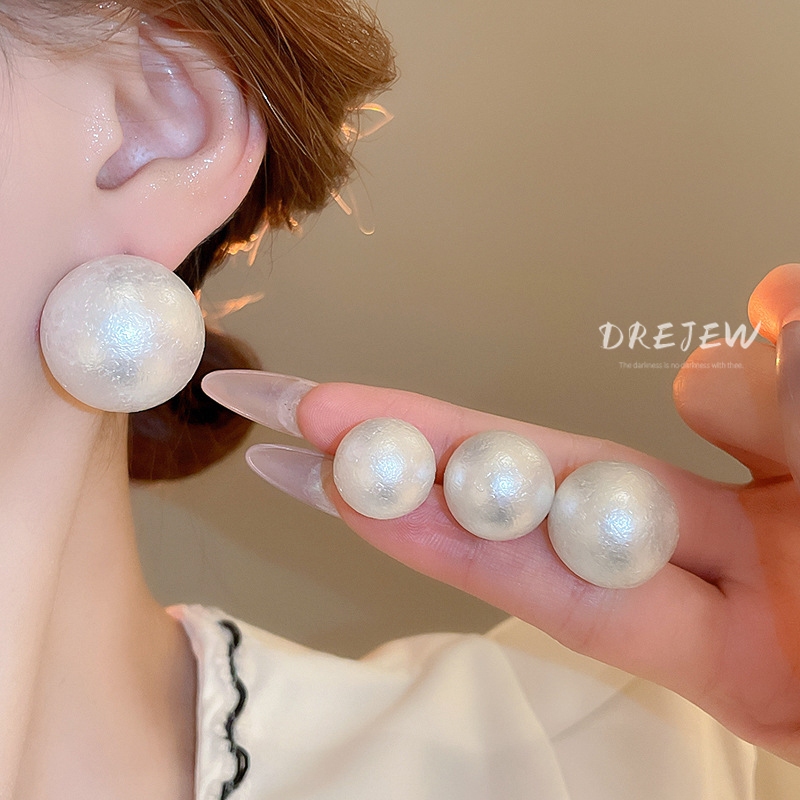 DREJEW 925 kim bạc Pháp retro hình học ngọc trai bông tai đi lại thời trang thích hợp ánh sáng sang trọng phong cách cung điện bông tai cao cấp không gây dị ứng