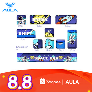 Bộ 10 nắp bàn phím AULA 3 màu bằng nhựa PBT chống trượt chất lượng