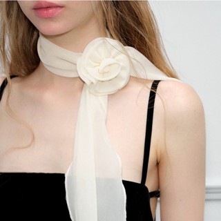 Mới Hàn Quốc Dải Dài Hoa Hồng Khăn Vòng Cổ Mềm Mại Tuyệt Nhiều Màu Khăn Dài Cho Nữ