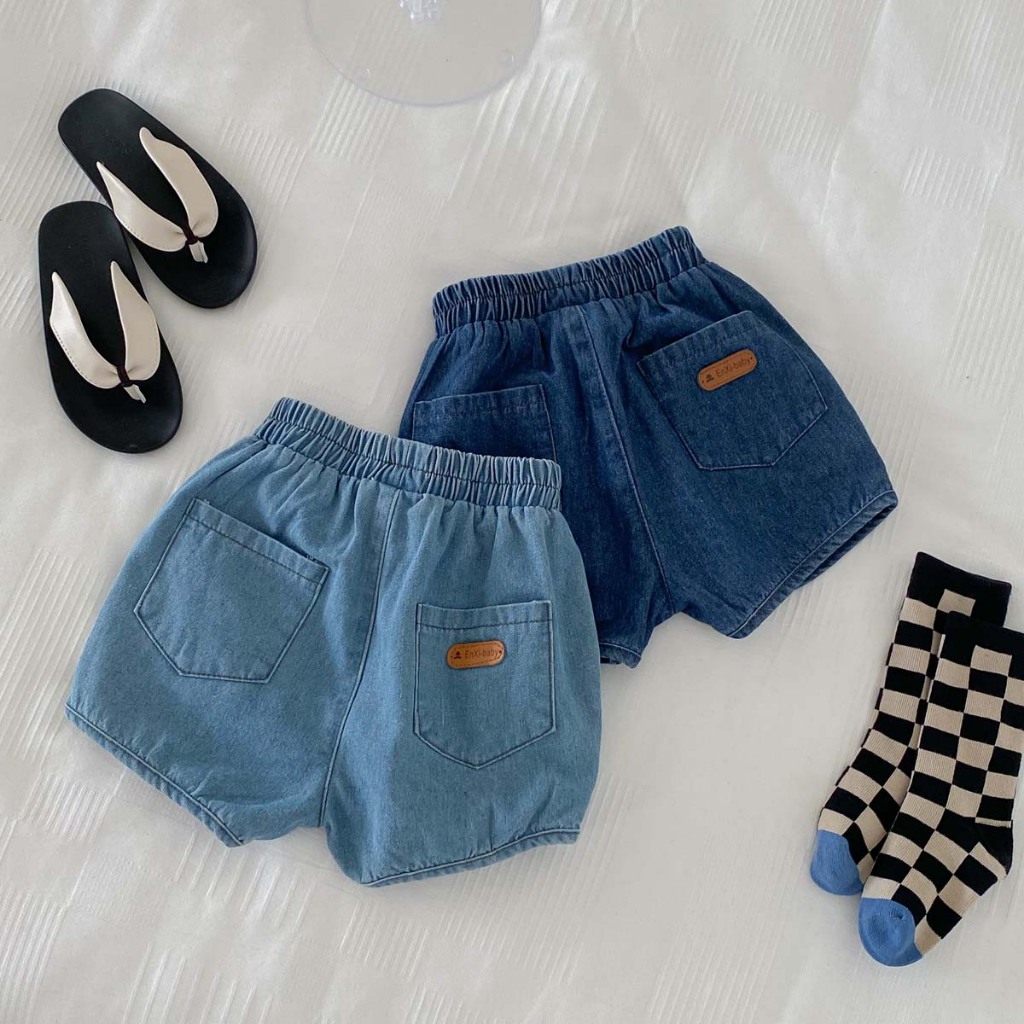 1-6 Tuổi Trẻ Em Bé Trai Bé Gái Quần Short Quần Jean 2 Màu Denim Thường Ngày Mỏng Đa Năng Quần Jean B
