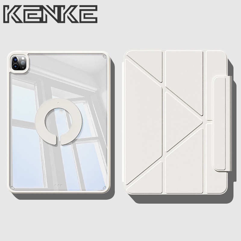 KENKE ốp lưng iPad, nắp gập chữ Y Tranh graffiti Vỏ tablet cứng trong suốt cho iPad 2025 M3 Air 13 inch Air 11 M2 thế hệ thứ 10 11 A16 M4 pro 11 inch Air 4 air 5 thế hệ 7 8 9 (10.2) mini 6 mini a17 pro case ipad Hỗ trợ nằm ngang và dọc, vỏ thông minh