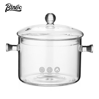 Nồi trong suốt BINCOO dành cho súp sáng tạo có nắp thủy tinh 1.3L / 1.5L / 2L