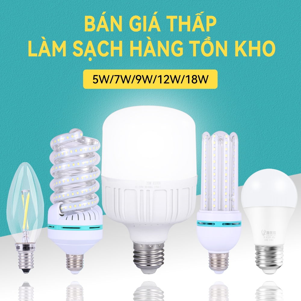Bóng đèn Led siêu sáng CHUANGYANG E27 E14 4W 5W 7W 9W 10W 12W 18W 40W Màu vàng / trắng