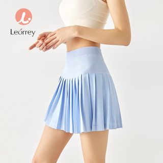 Leorrey-Chân váy thể thao nữ xếp li có quần bảo hộ  túi bên hông