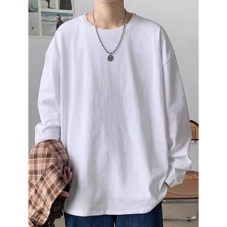 Áo Phông Trơn Tay Dài Phom Rộng Áo Phông Tay Lỡ Cổ Tròn Unisex Nam Nữ Form Rộng Đen Trắng ( Có Sẵn-Giao Ngay)