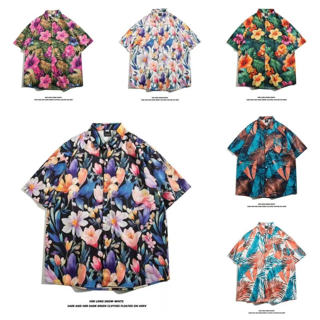 M-3XL Nam Retro Hoa Hawaii Áo Sơ Mi Nam Tay Ngắn M-3XL 100 Phong Cách