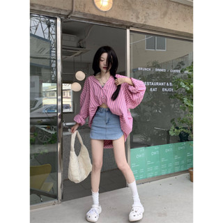 Áo sơ mi dài tay sọc mỏng 77147
