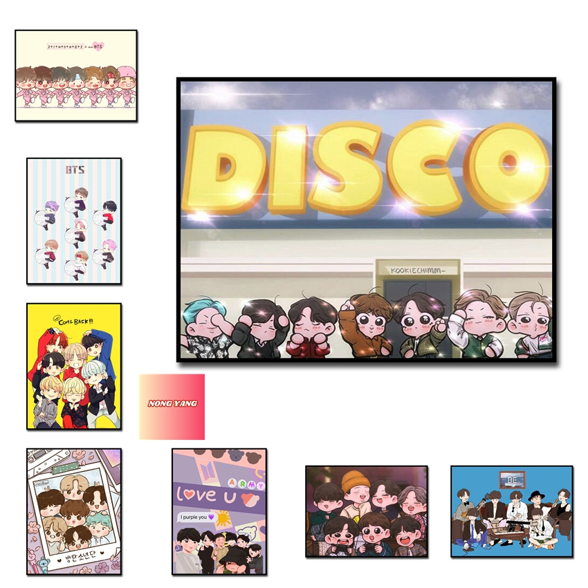 Nong Yang-30*40cm/40*50cm-tranh tô màu số hoá -Bts Anime Mini Tự Làm Kỹ Thuật Số Tranh Sơn Dầu Tùy C