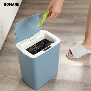 Romane Thùng rác thông minh có thể cảm ứng tự động dung tích lớn tự động mở phòng khách phòng tắm nhà vệ sinh điện cảm ứng thùng rác