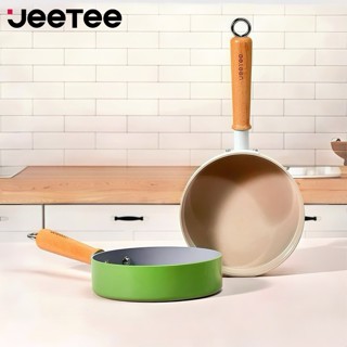 【Flash Sale】Jeetee size 16cm chảo chống dính Baby siêu bền cái nồi dễ thương nhôm đúc phủ gốm Không chứa PFOA thích hợp cho mọi loại bếp