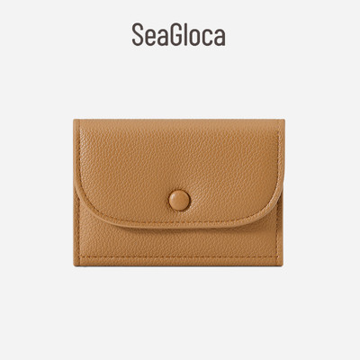 Seagloca Siêu Mỏng Nhỏ Gọn Ví Đựng Thẻ Một Màu Dây Kéo Ví Học Sinh Dành Cho Nữ