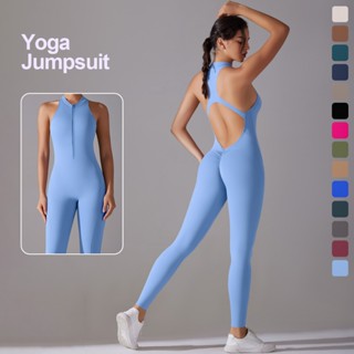 Nessaj Bộ áo liền quần thể thao nữ hở lưng gợi cảm Bộ đồ tập thể thao có độ đàn hồi cao có miếng đệm ngực