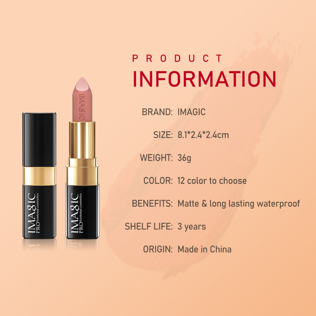 Son Lì IMAGIC LP-205 12 Màu Tùy Chọn Kháng Nước Lâu Trôi 37g | BigBuy360 - bigbuy360.vn