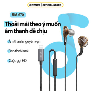 Tai nghe có dây Lightning Remax RM-670 Type-C 3.5mm có micrô Thích hợp cho điện thoại thông minh