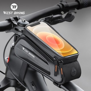 WEST BIKING Túi Xe Đạp Ống Trước Túi Màn Hình Cảm Ứng Khung Chống Thấm Nước 7.0 Inch Xe Đạp Leo Núi Phụ Kiện