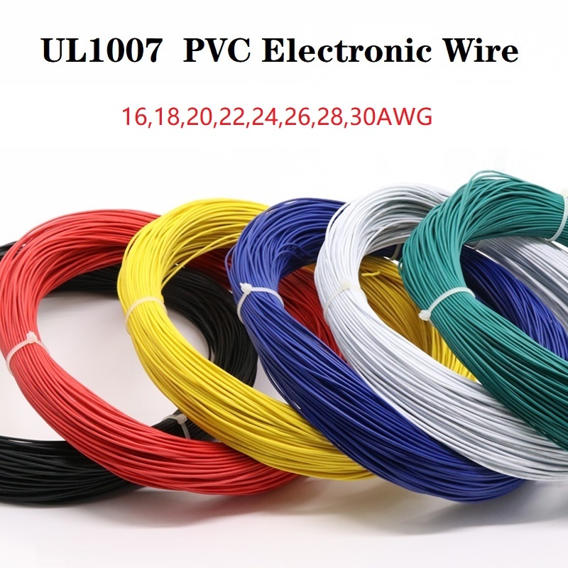 10M UL1007 Dây Điện PVC Cách Nhiệt Đồng Đóng Hộp 30AWG 28AWG 26AWG 24AWG ~ 18AWG Cáp Đèn LED Dây Chi