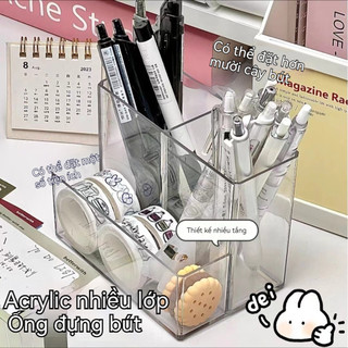 Oops! ins gió, acrylic hộp mực ba lưới, bàn văn phòng, hộp đựng sinh viên GM24519G0