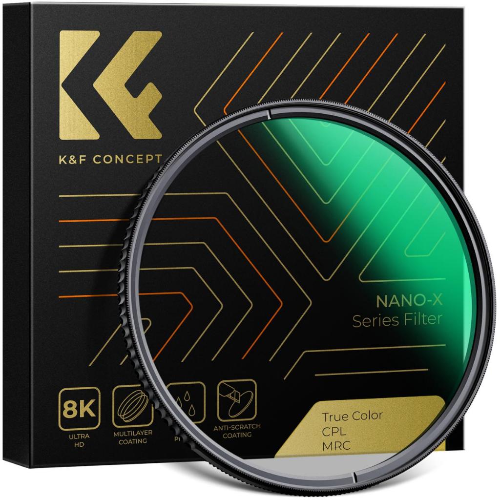 Bộ lọc CPL màu thật K & F CONCEPT Nano-X với 28 lớp phủ nhiều lớp cho ống kính máy ảnh...