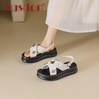 Giày Sandal Nữ Đế Mềm Agsdon Nơ Phong Cách Mới