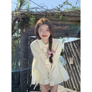 QKOOLE Váy tay đèn lồng hình nơ bướm tương phản gió ngọt ngào, váy búp bê dáng rộng đầu thu dành cho nữ, váy chữ A