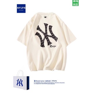 Áo thun ngắn tay Cotton trắng MLB New Cotton Loose Yankees Team