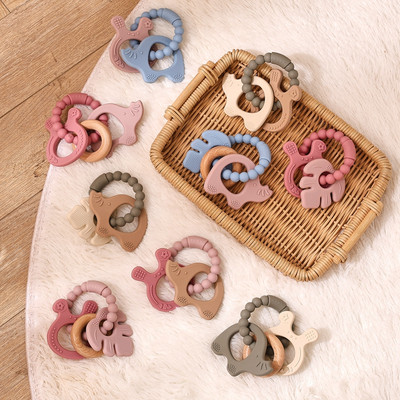 Silicone Bé Miếng Dán Nhai Đồ Chơi Hoạt Hình Vòng Tay Mặt Dây Chuyền Nhai Dụng Cụ DIY Núm Vú Giả Dây Xích Phụ Kiện Tắm Quà Tặng
