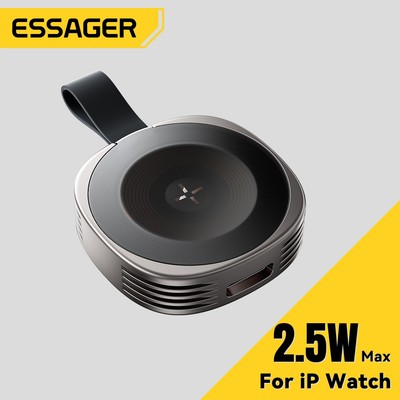 Essager 2.5W MAX Ap Watch sạc không dây Type-C và L thiết kế giao diện kép