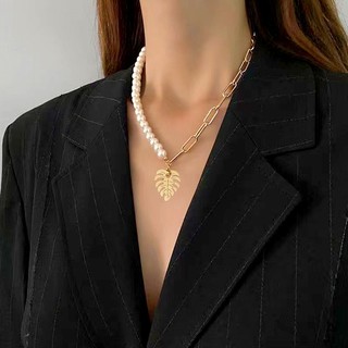 1 Bộ Bé Gái Vòng Cổ Ngọc Trai Vòng Tay Lá Dự Tiệc Phụ Kiện Trang Sức
