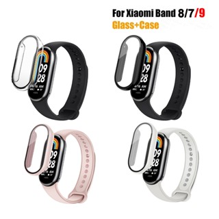 Ốp lưng + Bảo vệ màn hình cho Xiaomi MiBand 10 9 8 7 NFC Mi Band 7 8 9 10 Phiên bản gốm Vỏ ốp lưng khung PC cứng + Kính cường lực mỏng HD Chống trầy xước