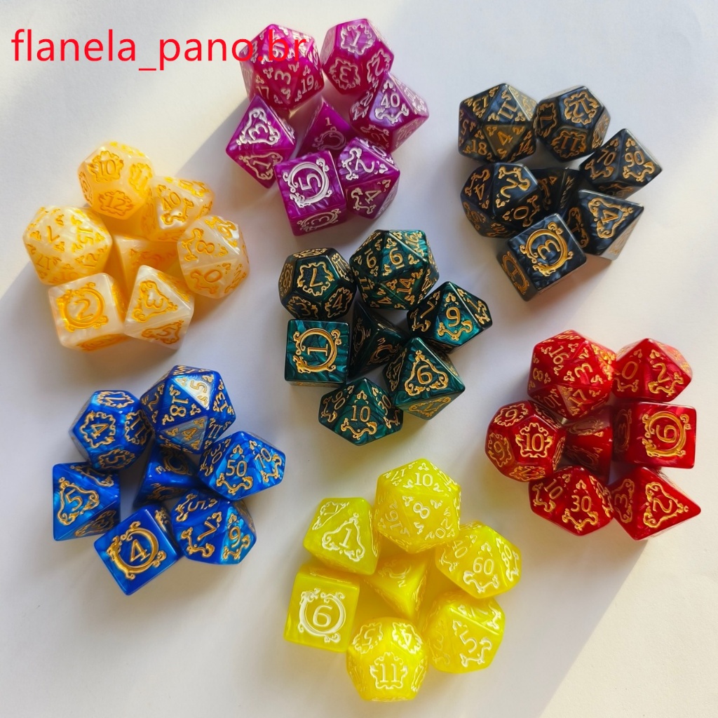 Dragon Pattern Dice Acrylic DND Number Dice Bộ 7 món Trò chơi đội chạy bộ