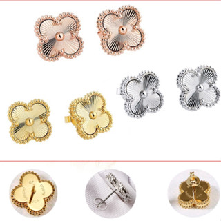  VCS Laser bông tai vàng cỏ 4 lá khuyên tai nữ sang chảnh 