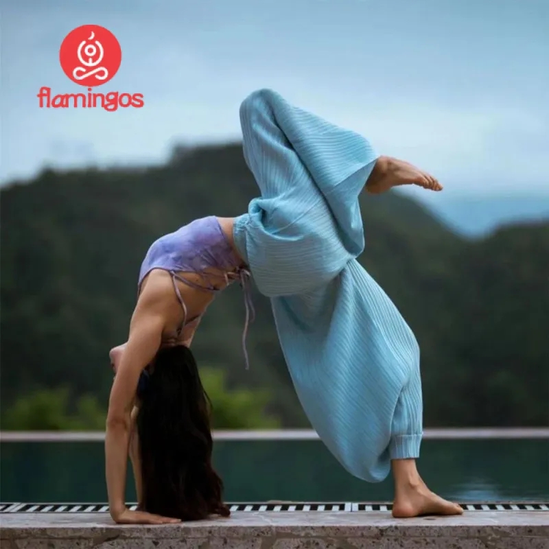 quần tập yoga nữ  quần ống rộng tập yoga Quần tập Yoga Quần ống rộng co giãn eo cao, khô nhanh và kh