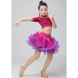 Phong cách mới khiêu vũ latin thực hành quần áo thi đấu quần áo trẻ em biểu diễn quần áo sân khấu chuyên nghiệp biểu diễn quần áo @ junior latin trang phục