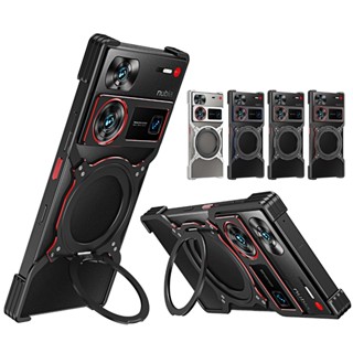 Sang Trọng Từ Không Vành Kim Loại Dành Cho ZTE Nubia Z60 Ultra 5G Nhôm Ốp Lưng Sạc Không Dây Đứng Vỏ Bảo Vệ Chống Sốc