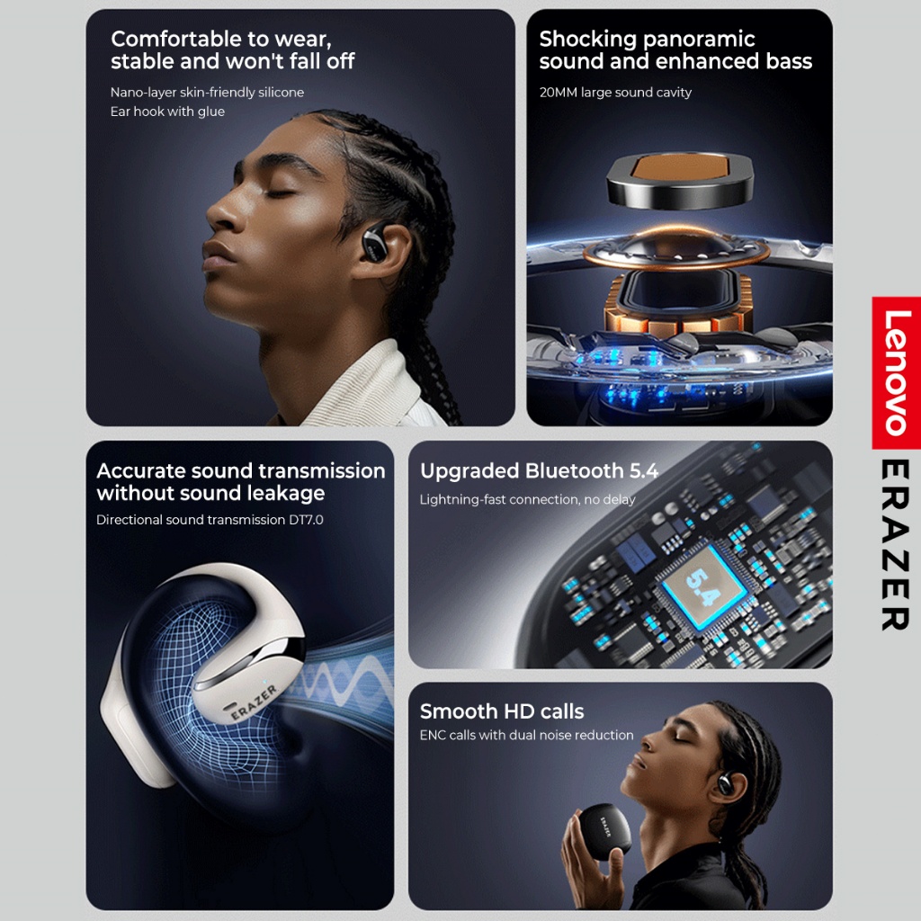 ERAZER Open Ear X9 Tai nghe thể thao Bluetooth không dây 5.4 OWS Tai nghe giảm tiếng ồn HiFi Stereo có Mic | BigBuy360 - bigbuy360.vn