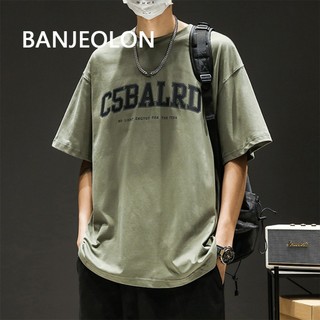 Banjeolon Người Đàn Ông Nửa Tay Áo T-Shirt Cross Mẫu Phong Cách Vintage Street Wind