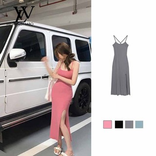 Minimalist Labo Đầm Hai Dây Dáng Dài Ôm Sát Quyến Rũ Thời Trang Mùa Hè Cho Nữ