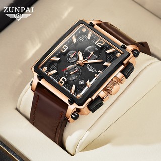 Đồng hồ nam ZUNPAI Đồng hồ chống thấm nước Đồng hồ thạch anh Dây da nam Đồng hồ công sở Đồng hồ vàng Dây da đồng hồ