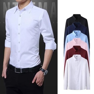 K Tazi (6 màu) Sơ mi nam Áo sơ mi nam dài tay, vải mềm, mịn, sọc khuy, trơn màu