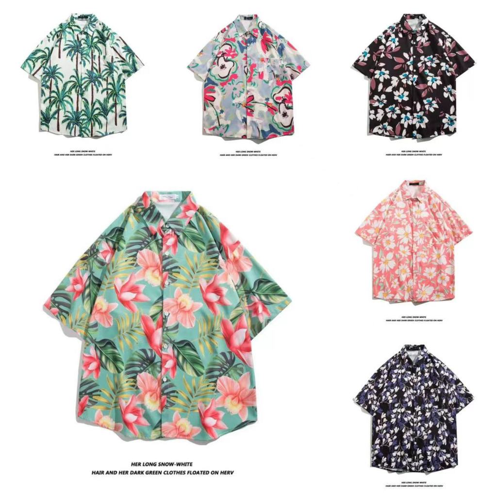 M-3XL Nam Retro Hoa Hawaii Áo Sơ Mi Nam Tay Ngắn M-3XL 100 Phong Cách