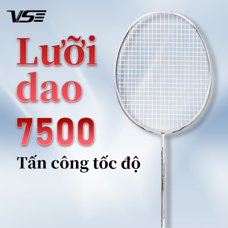 Vợt cầu lông chính hãng Venson VS 7500 Blade, Vợt đơn huấn luyện chuyên nghiệp toàn sợi Carbon 4U siêu nhẹ, tấn công, bao gồm 1 Vợt nối sẵn, 1 Băng dính