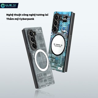 Ốp điện thoại từ tính họa tiết mạch Youngkit cho Samsung Z Fold / Filp 6 mờ tinh tế chống sốc cho Samsung Z Fold 6 ốp lưng chống vân tay Galaxy Z Filp 6 vỏ điện thoại