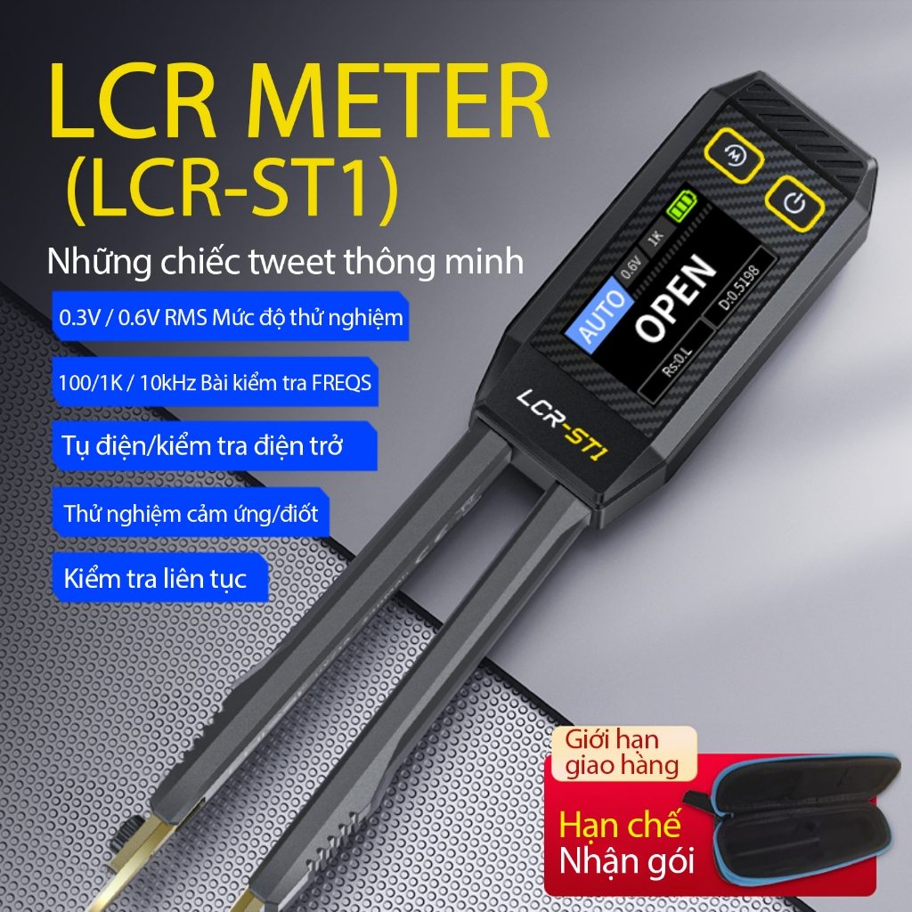 Nhíp thông minh Mini Fnirsi LCR-st1 Máy kiểm tra điện trở, tụ điện, điện cảm, công cụ đo kiểm tra Di