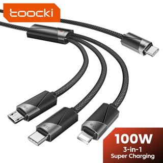 Toocki 100W 3 Trong 1 Sạc Nhanh Cáp USB C Loại C Sang Loại C / Micro / 1OS Dây Cáp Dữ Liệu Đa Năng Cho Laptop Máy Tính Bảng Điện Thoại