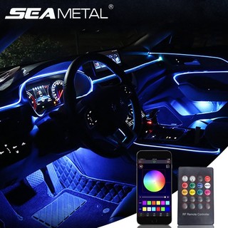 SEAMETAL Bộ dây đèn LED RGB chiếu sáng cho xe hơi kích thước 2/4/6m điều khiển qua App
