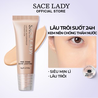 Kem Nền SACE LADY Dạng Lỏng Kiểm Soát Dầu Không Thấm Nước Lâu Dài Kết Thúc Mờ Mini 6g 