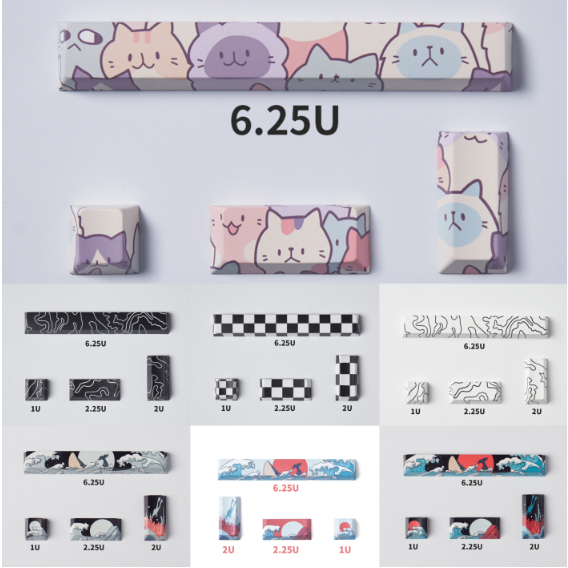 4 Đen / Trắng / Đen Huyền Thoại WuKong / Kitty / Biển San Hô / Ahego Keycaps PBT Cherry Profile Dye-