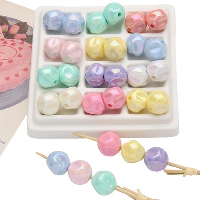 Hạt hình tròn phủ màu trơn Acrylic nhiều màu 16mm để làm vòng cổ và vòng tay trang sức DIY