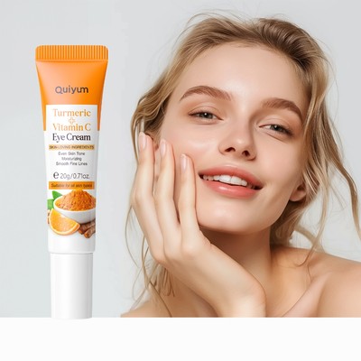 Kem dưỡng mắt QUIYUM Turmeric Vitamin C Loại bỏ quầng thâm Giảm nếp nhăn và nếp nhăn Làm sáng vùng mắt 20g