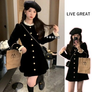 Váy dài tay nữ LIVE GREA phong cách Hàn Quốc dáng ôm vừa vặn ngọt ngào và dễ thương cao cấp